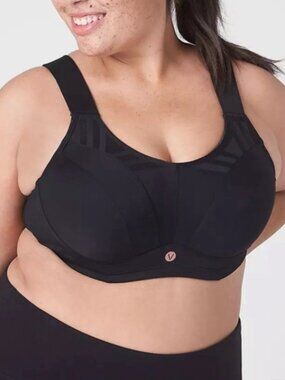 Lane Bryant LIVI Active Black Sports Underwire Bra with Supportive Straps 40DDD